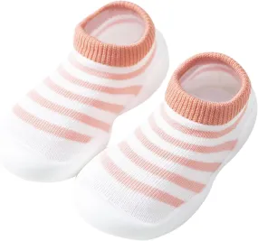 Baby Girl Shoes,Toddler Newborn Boys Girls Shoes First Walkers Striped Plaid Antislip Socks Shoes Prewalker Booties