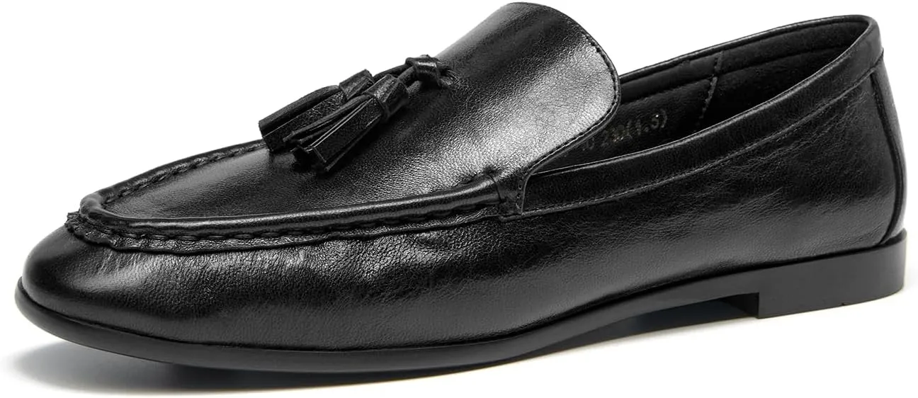 BEAU TODAY Suede Tassel Loafers for Women, Slip On Flats Shoes Women Comfortable, Lightweight Ladies Loafers Shoes Dress Casual Business Driving Moccasins for Work