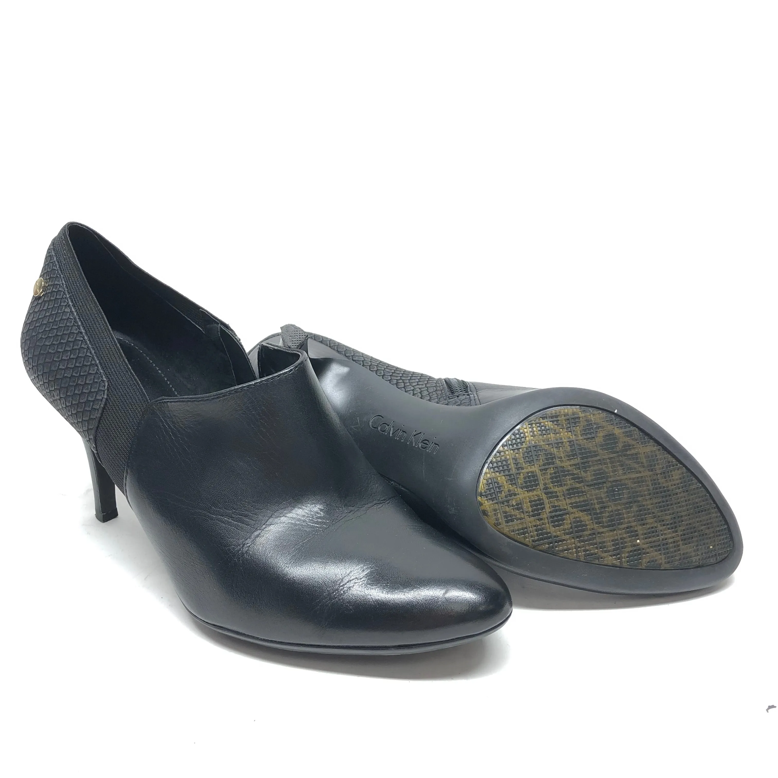 Black Shoes Heels Kitten Calvin Klein, Size 8