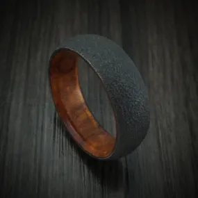 Black Zirconium and Hardwood Men's Ring Custom Made Band