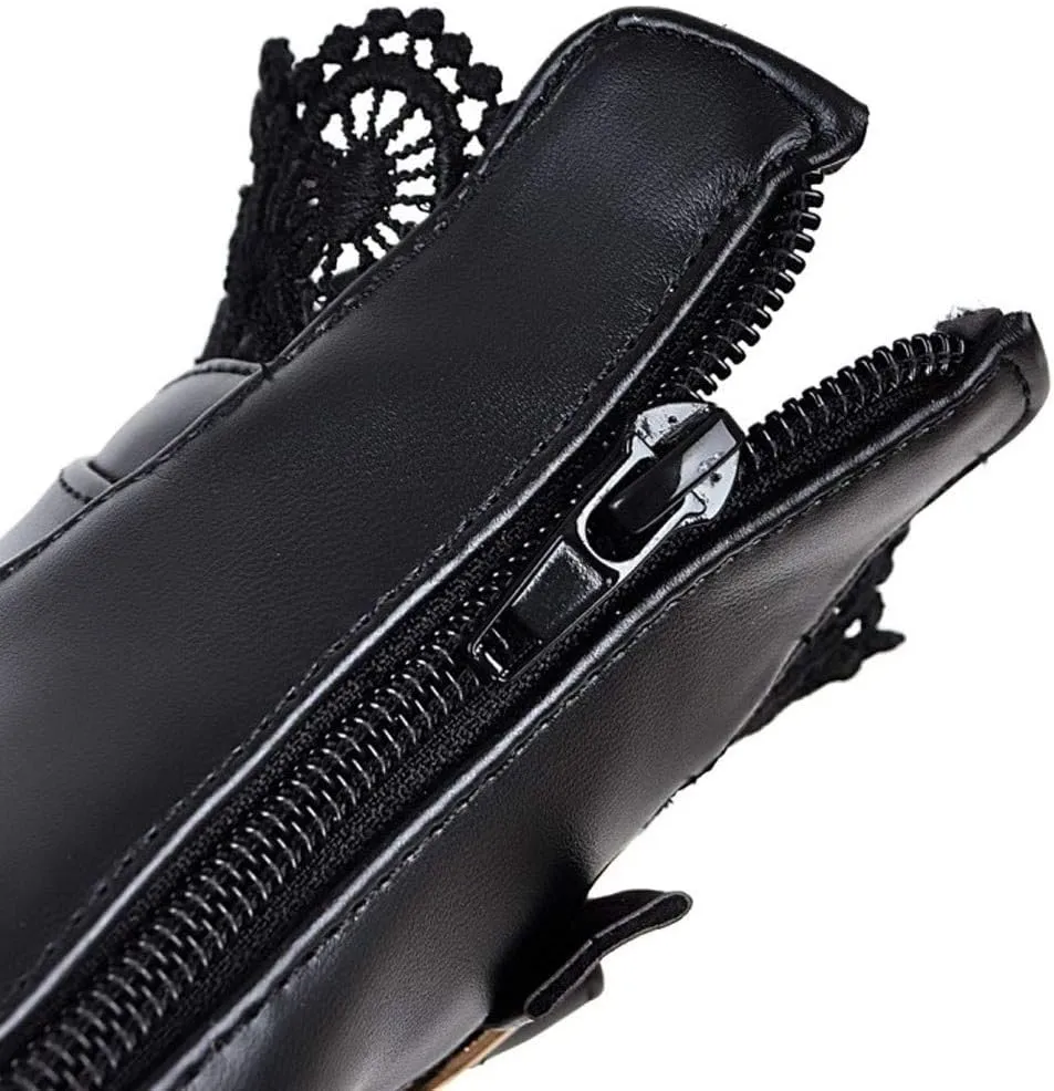 Booties for Women Thick High Heel Lace Up Ankle Boots 2024 Trendy Buckle Zipper Mid Heel Booties for Ladies
