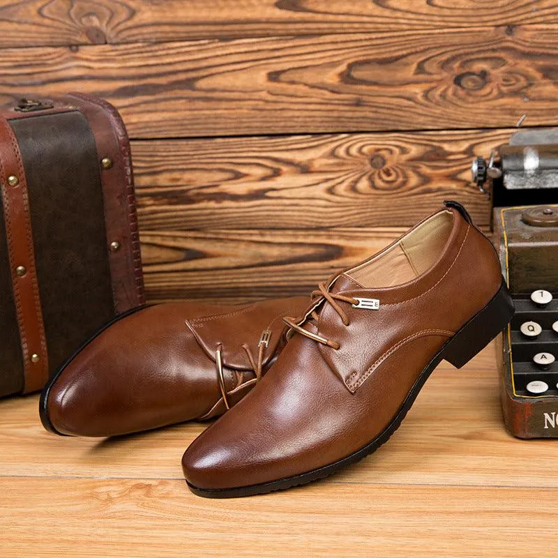 Business Formal Men's British Leather Shoes