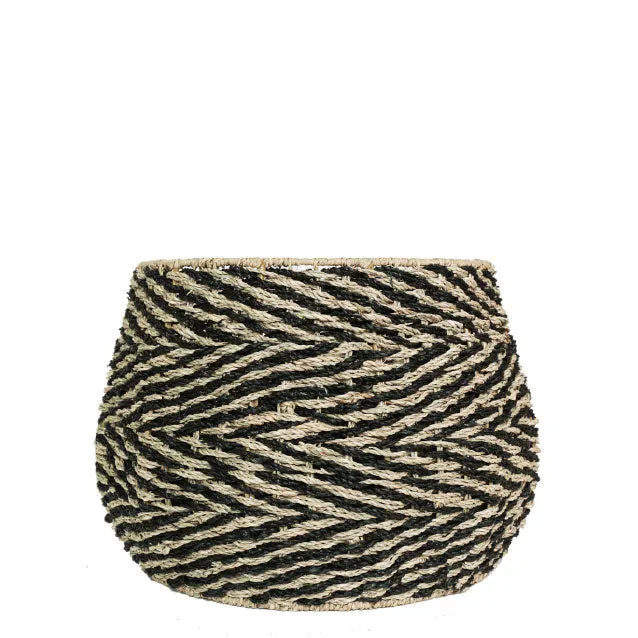 Chevron Woven Seagrass Basket- Medium