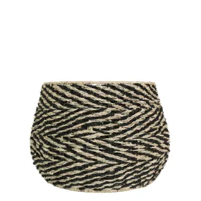 Chevron Woven Seagrass Basket- Medium