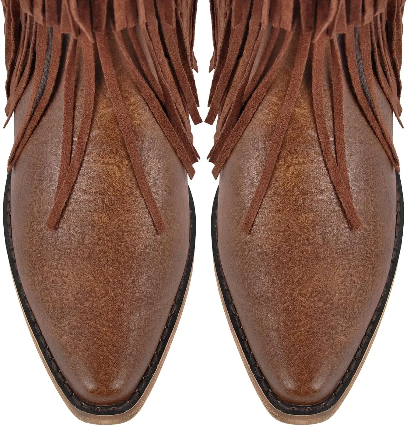 Cowboy Boots for Women Fringe Western Cowgirl Boots Pointed Toe Knee High