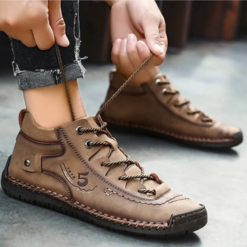 Cuzcare Leather Orthopedic Shoes Men Leather Winter Boots