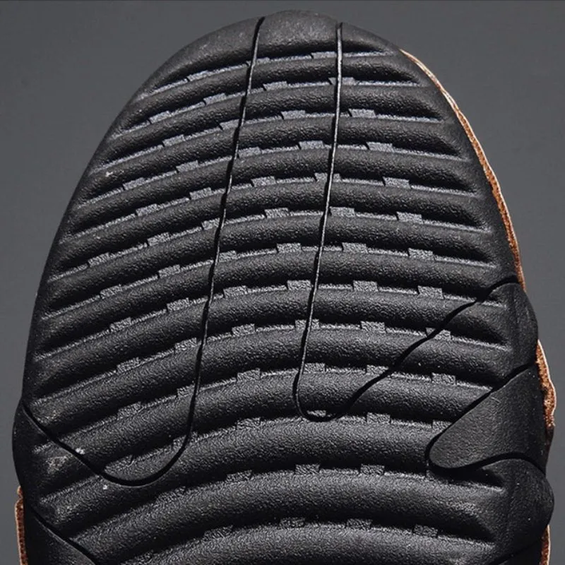 Cuzcare Men Ankle Boots Plush Leather Walking Orthopedic Shoes