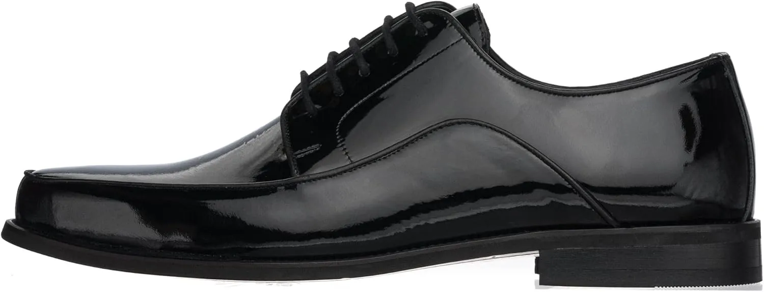 DALGALA Men's Black Patent Leather Big Size Handmade Formal Dress Shoes