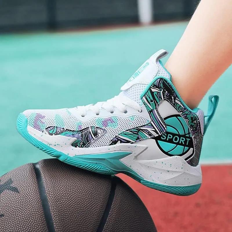 DHOVOR Boys Girls Basketball Shoes Kids Non-Slip Fashion Sneakers Walking Shoes Comfort Sports Shoes for Little Kid/Big Kid