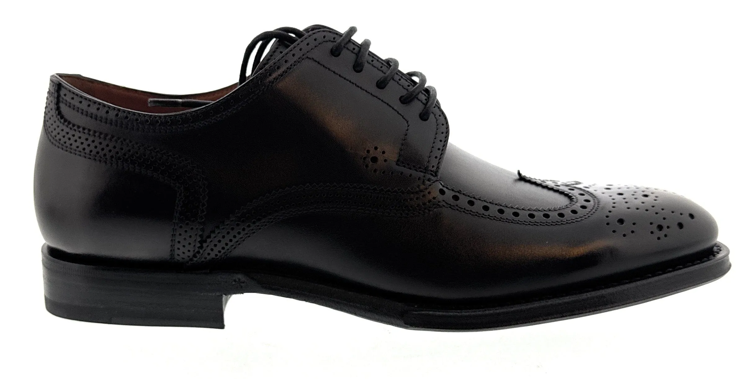 Dolce & Gabbana Men's Black Leather Wingtip Brogue Dress Shoes-EU39