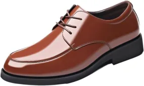 Dress Oxford Formal Shoes for Men Italian PU Leather Moccasins Fashion Glitter Pointed Toe Formal Leather Shoes for Men Anti-Slip Slip Resistant Rubber Sole Outdoor