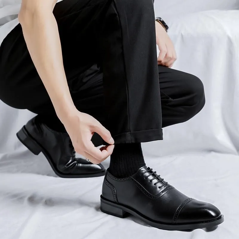 Formal Shoes Dress Oxford for Men Business & Casual Patent Leather Shoes Platform Lug Sole Walking Shoes for Men Formal Lace-Up Oxford Shoes