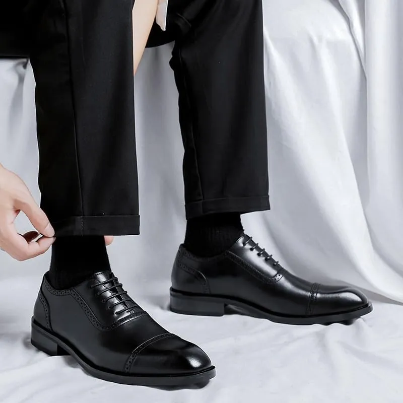 Formal Shoes Dress Oxford for Men Business & Casual Patent Leather Shoes Platform Lug Sole Walking Shoes for Men Formal Lace-Up Oxford Shoes