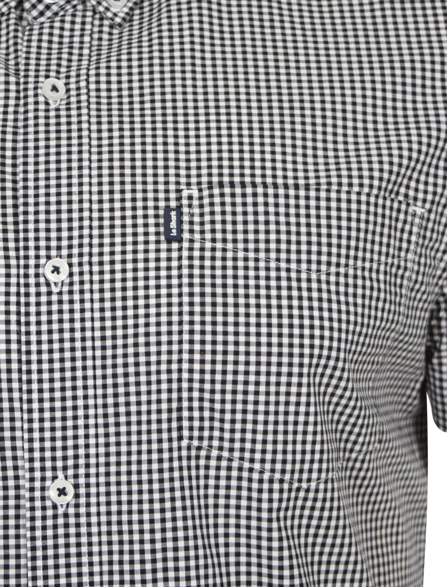 Gingham Shirt in Navy - Le Shark