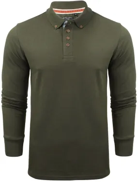 Howell Long Sleeve Polo Shirt in Khaki