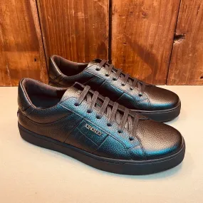 Kingsley Heath Mens Black Sneaker with Brass Crocodile Inset
