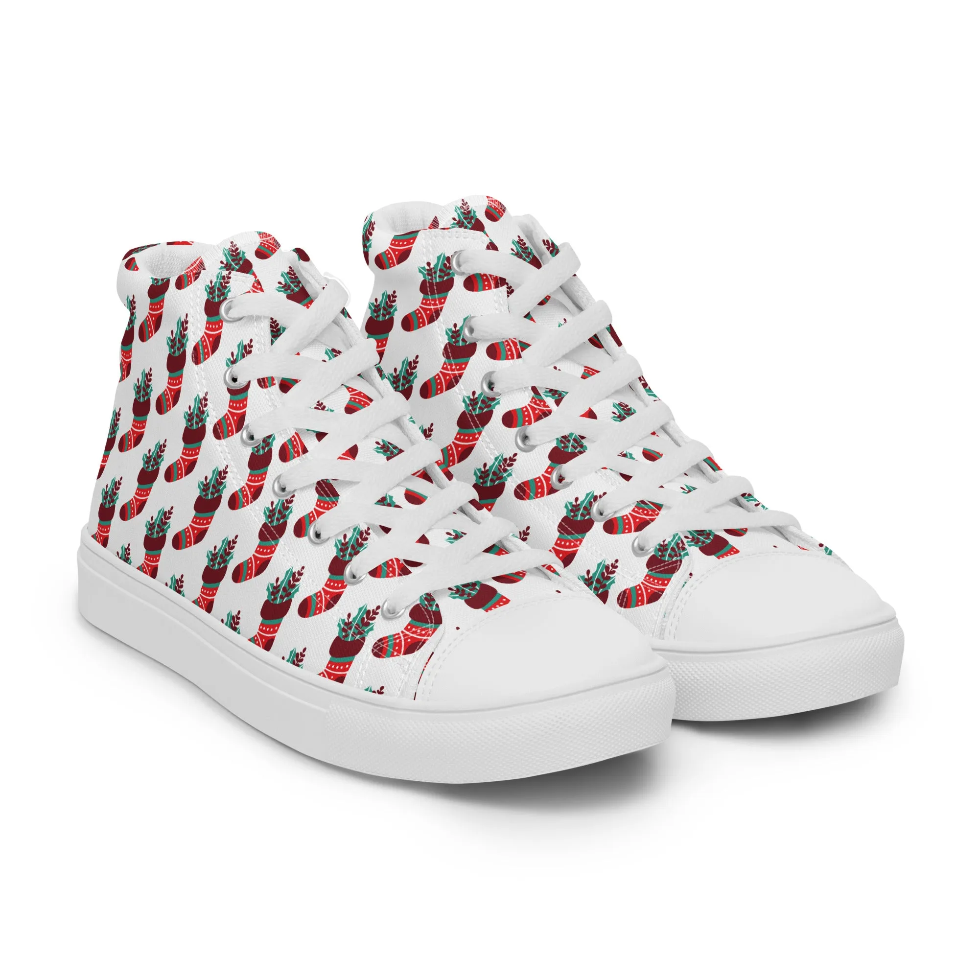Men Christmas High Top Canvas Shoes (Glamourange Holiday Magic Canvas Shoes For Men - 0014)