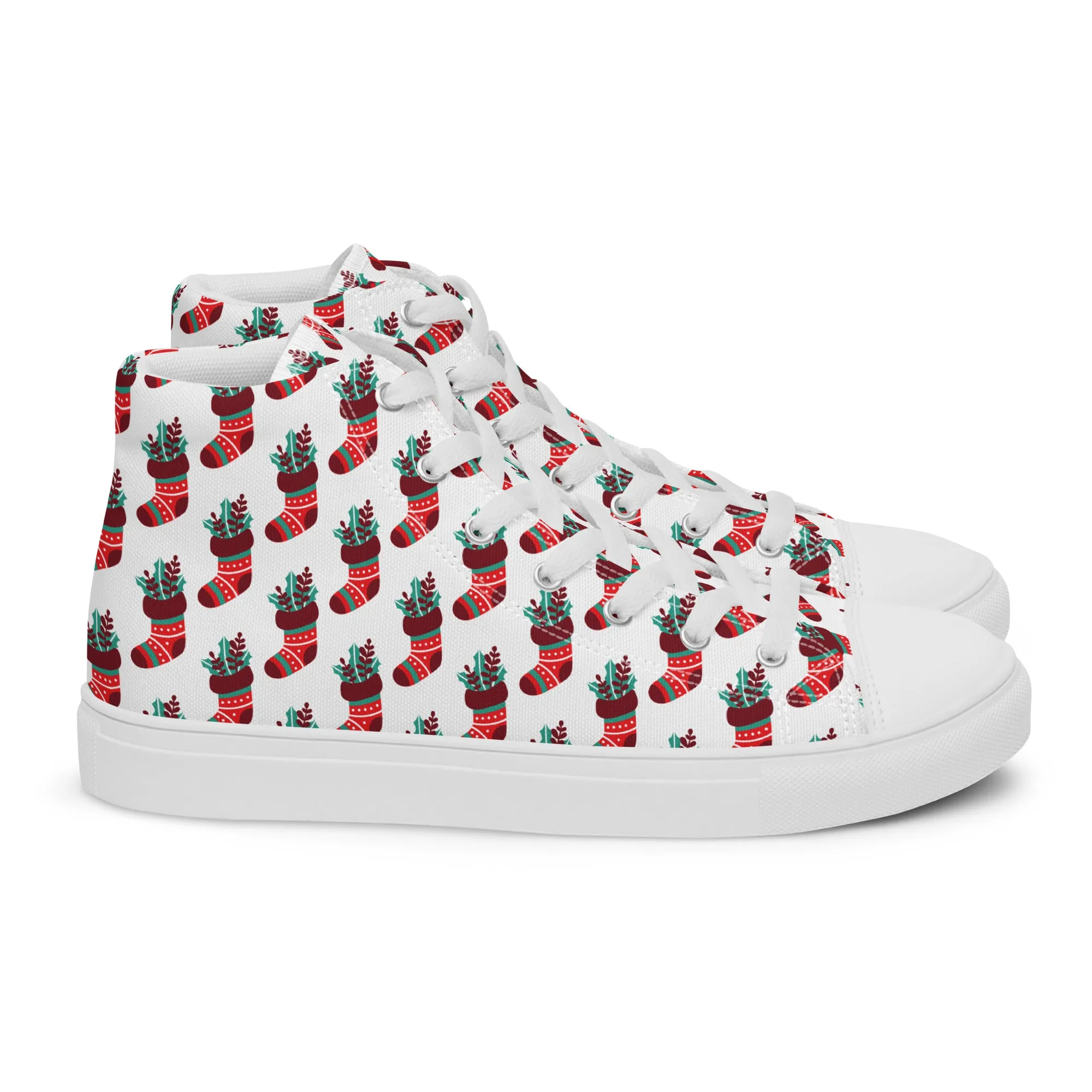 Men Christmas High Top Canvas Shoes (Glamourange Holiday Magic Canvas Shoes For Men - 0014)