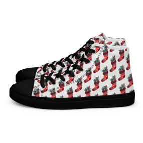 Men Christmas High Top Canvas Shoes (Glamourange Holiday Magic Canvas Shoes For Men - 0014)