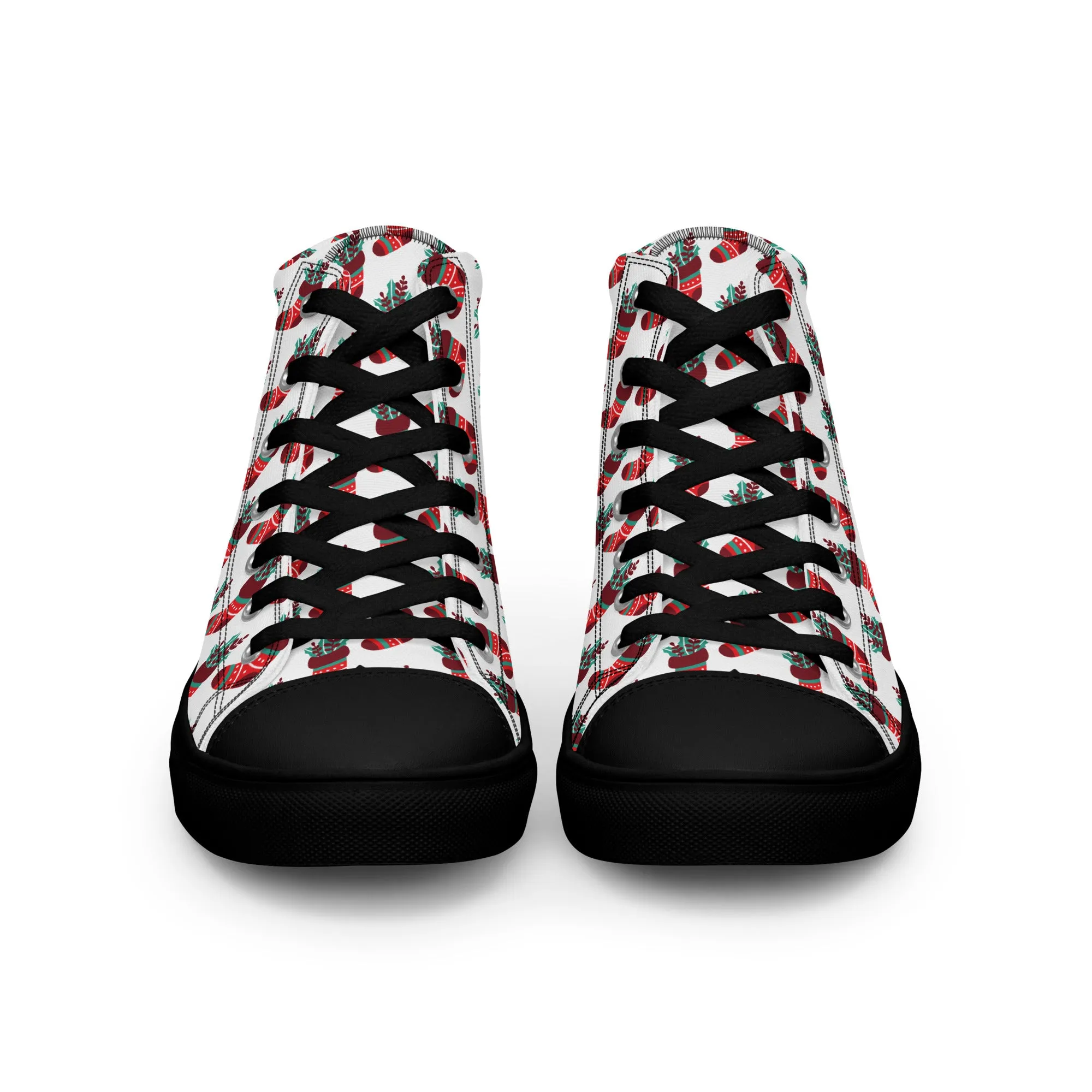 Men Christmas High Top Canvas Shoes (Glamourange Holiday Magic Canvas Shoes For Men - 0014)