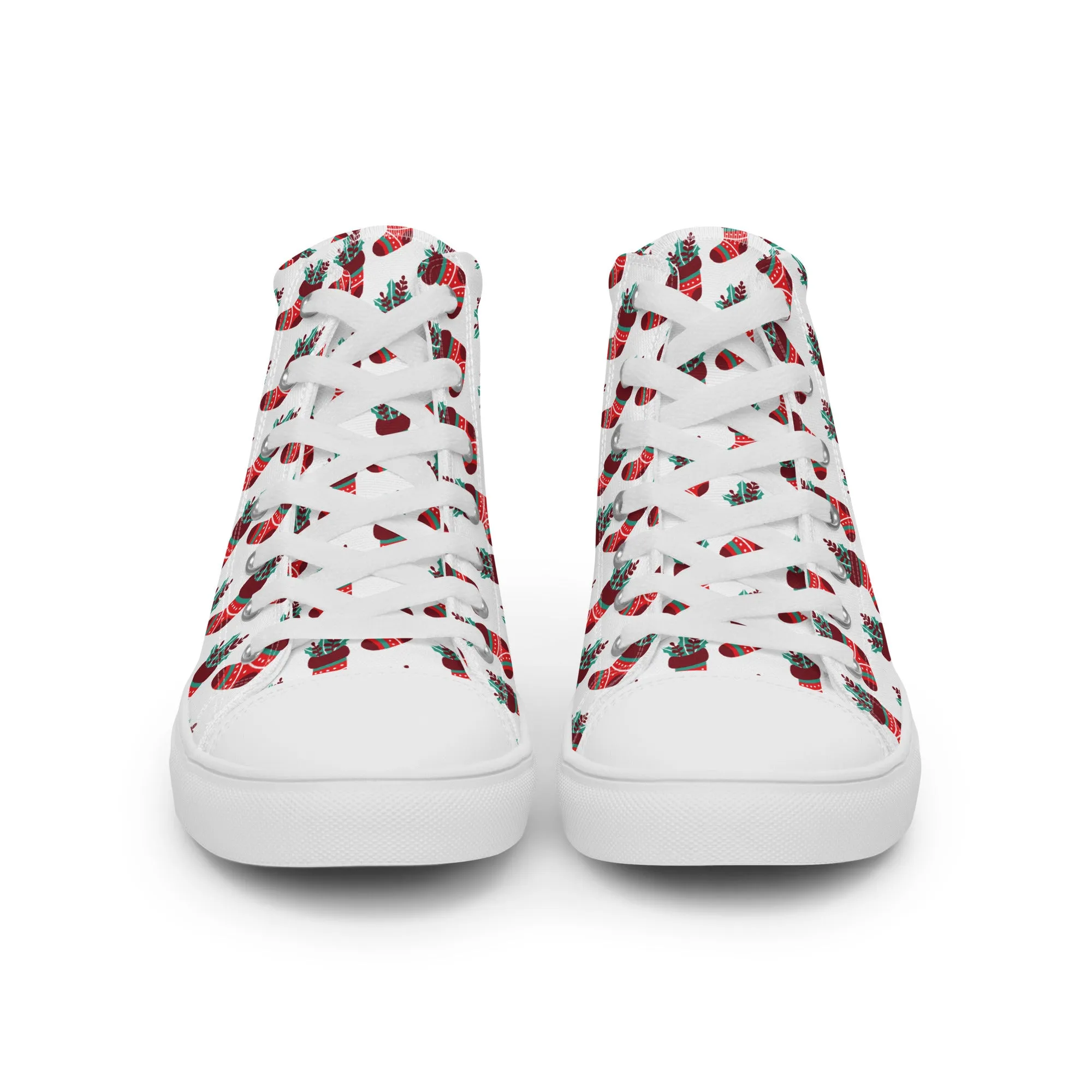 Men Christmas High Top Canvas Shoes (Glamourange Holiday Magic Canvas Shoes For Men - 0014)