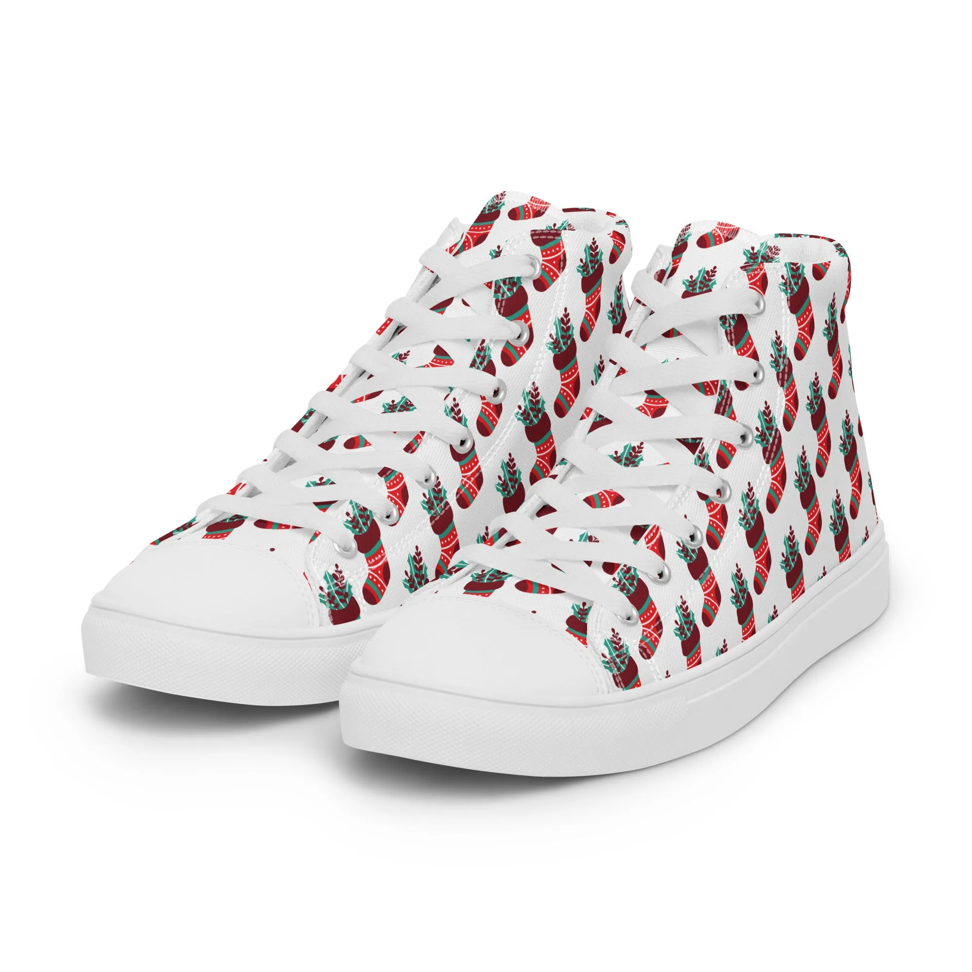 Men Christmas High Top Canvas Shoes (Glamourange Holiday Magic Canvas Shoes For Men - 0014)