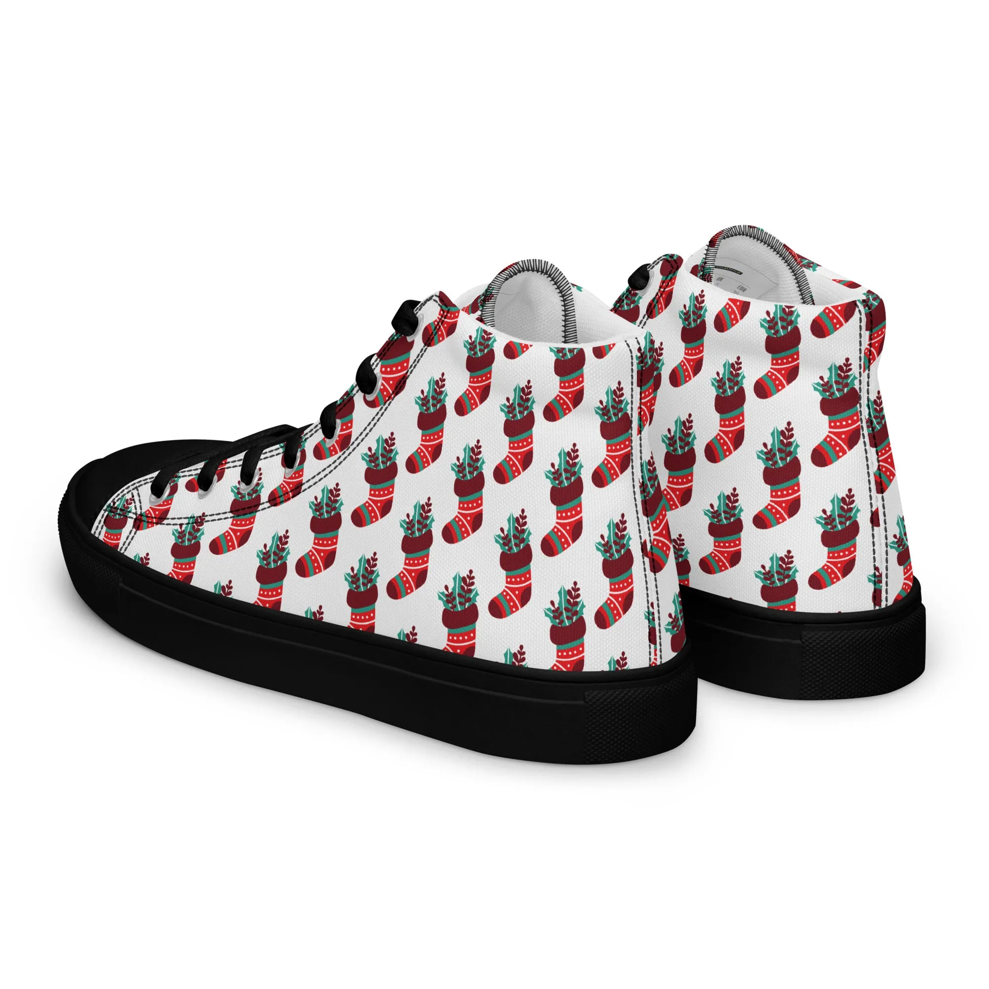 Men Christmas High Top Canvas Shoes (Glamourange Holiday Magic Canvas Shoes For Men - 0014)
