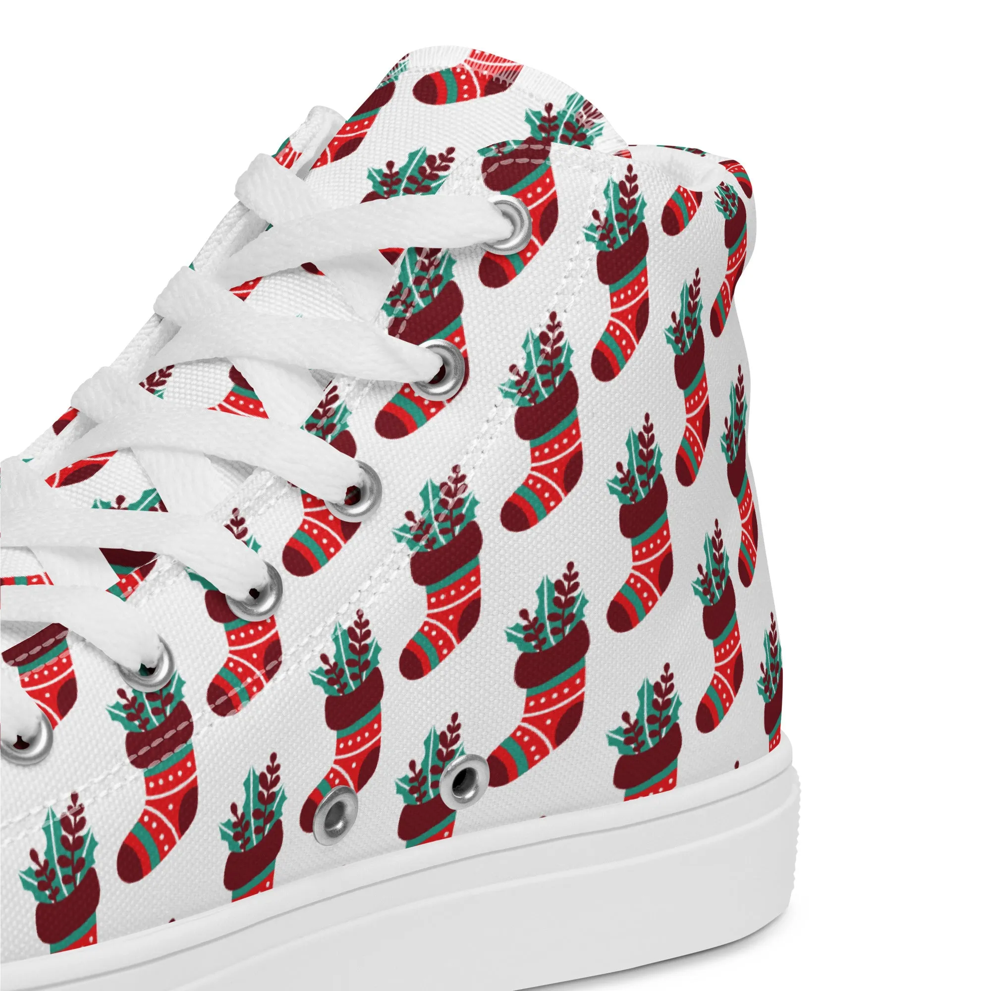 Men Christmas High Top Canvas Shoes (Glamourange Holiday Magic Canvas Shoes For Men - 0014)