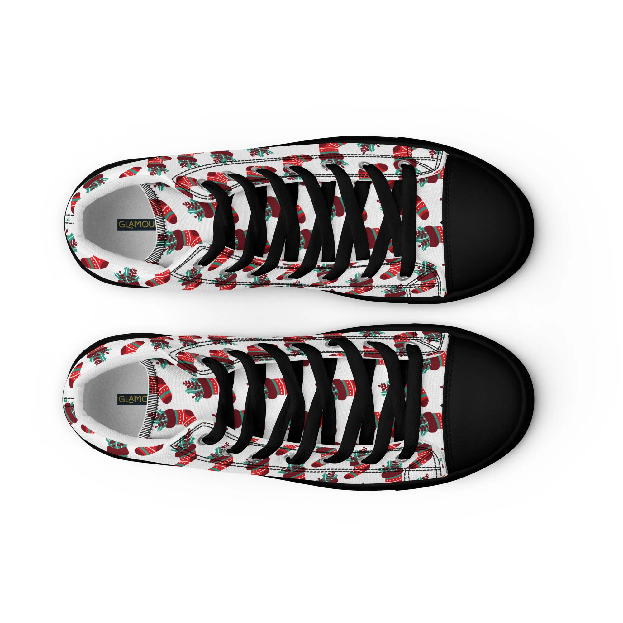 Men Christmas High Top Canvas Shoes (Glamourange Holiday Magic Canvas Shoes For Men - 0014)