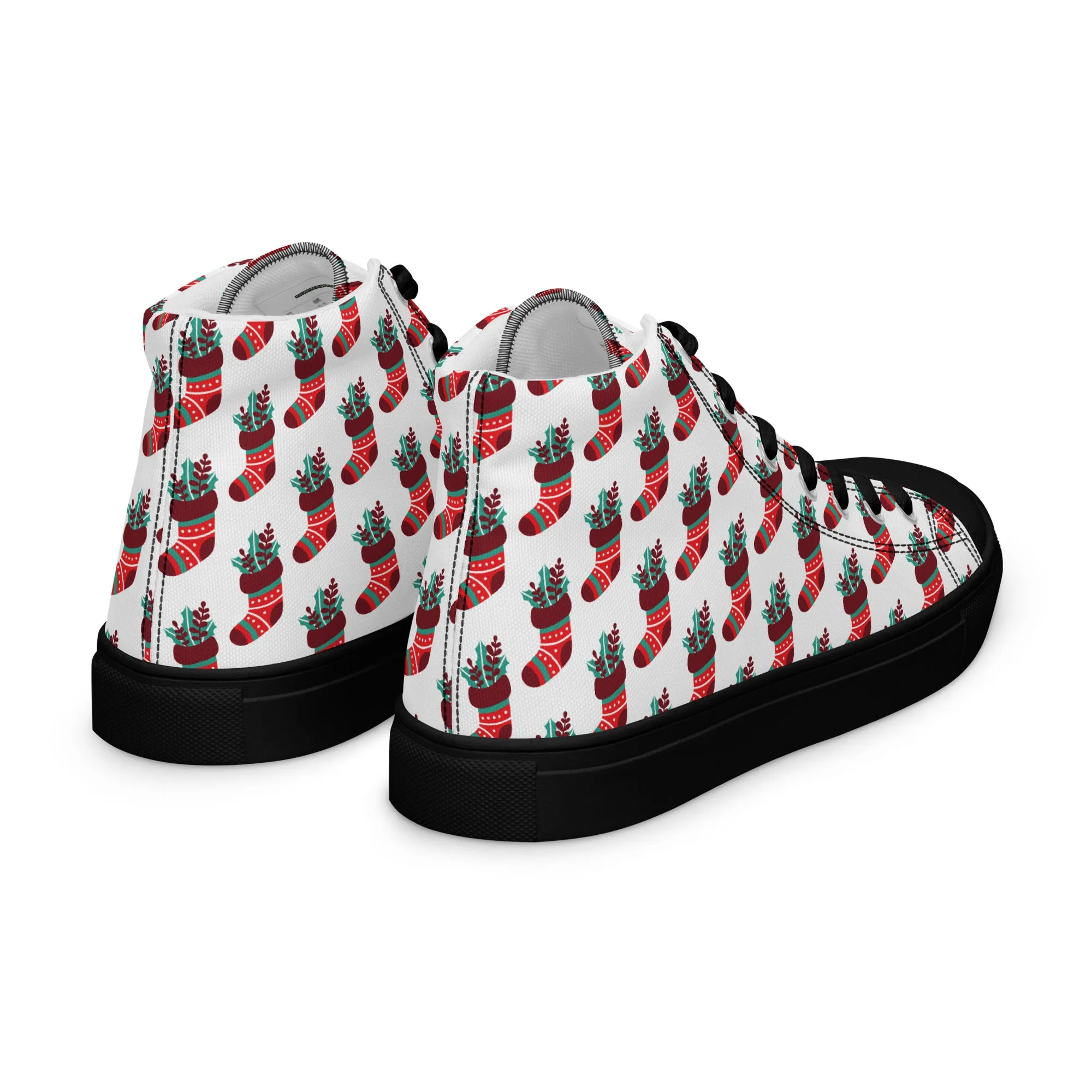 Men Christmas High Top Canvas Shoes (Glamourange Holiday Magic Canvas Shoes For Men - 0014)