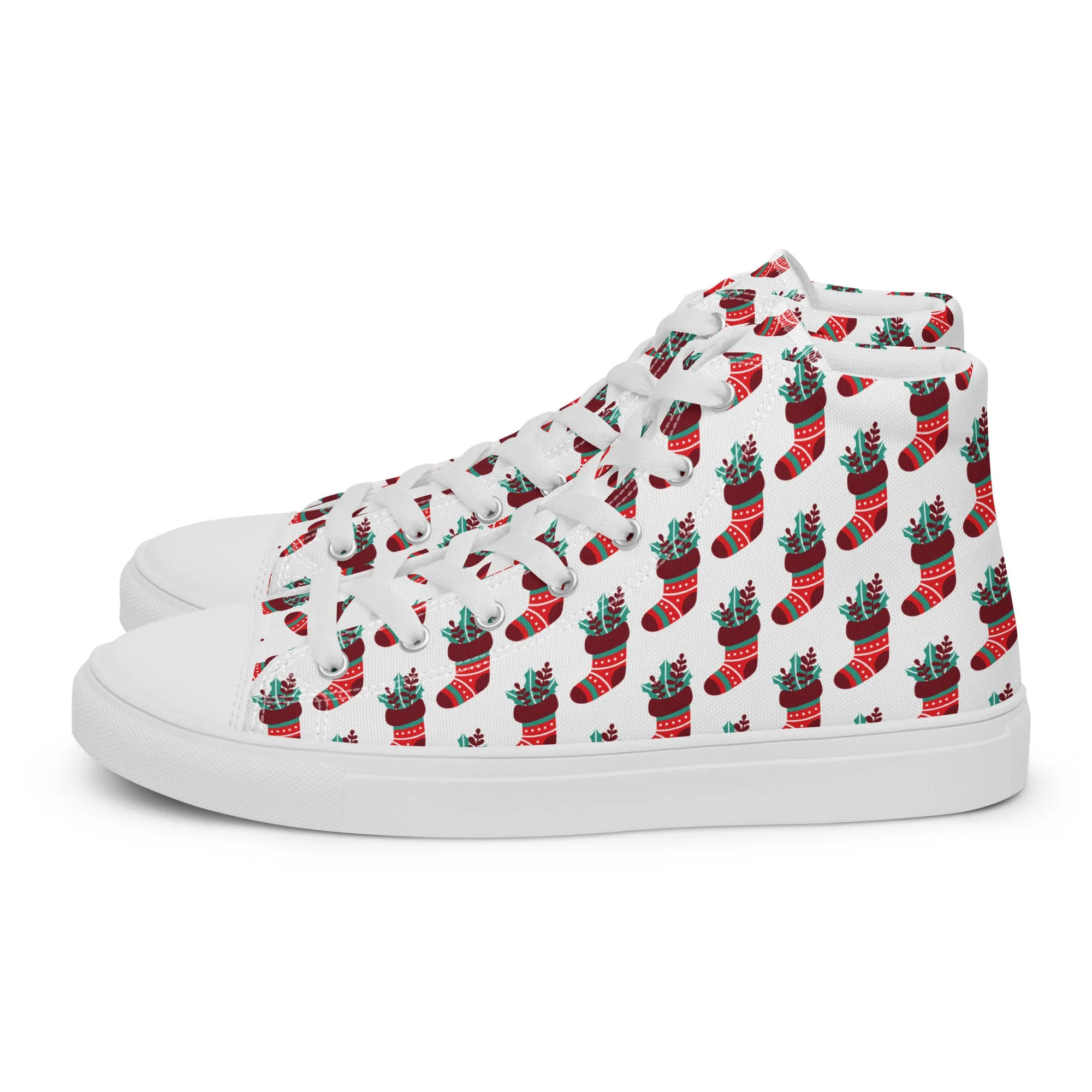 Men Christmas High Top Canvas Shoes (Glamourange Holiday Magic Canvas Shoes For Men - 0014)
