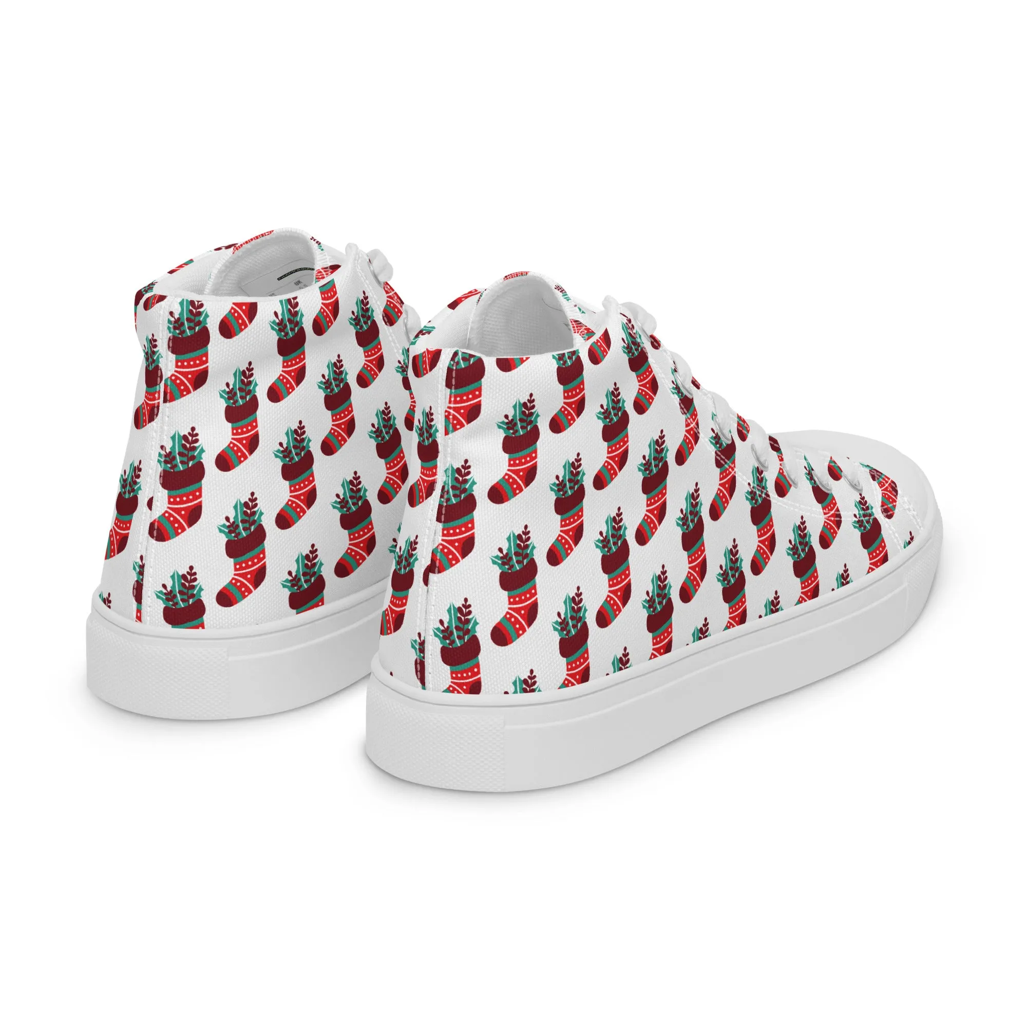 Men Christmas High Top Canvas Shoes (Glamourange Holiday Magic Canvas Shoes For Men - 0014)