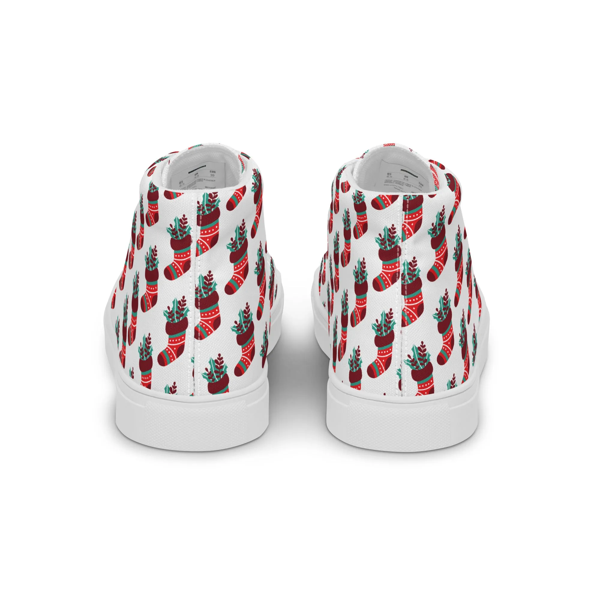 Men Christmas High Top Canvas Shoes (Glamourange Holiday Magic Canvas Shoes For Men - 0014)