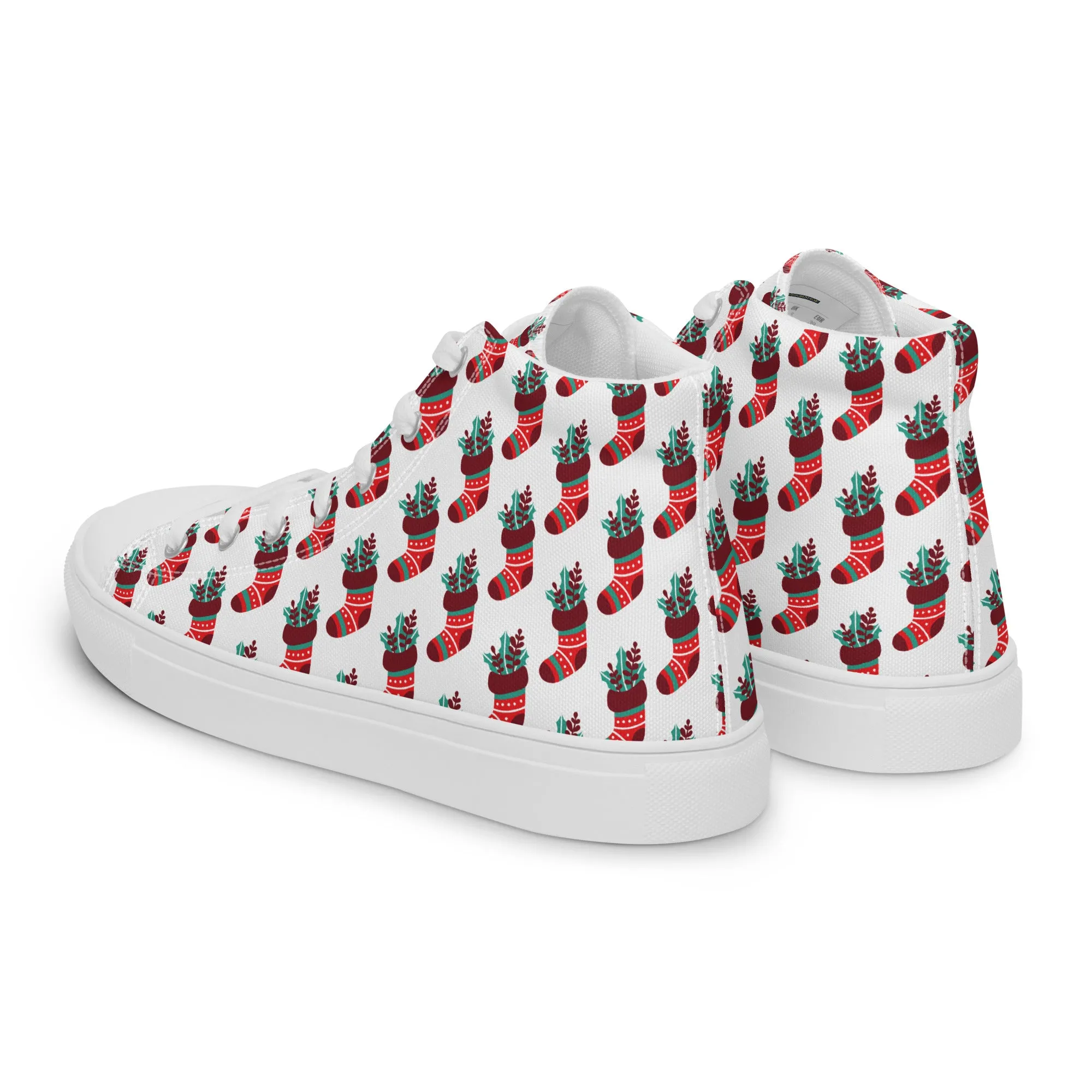 Men Christmas High Top Canvas Shoes (Glamourange Holiday Magic Canvas Shoes For Men - 0014)
