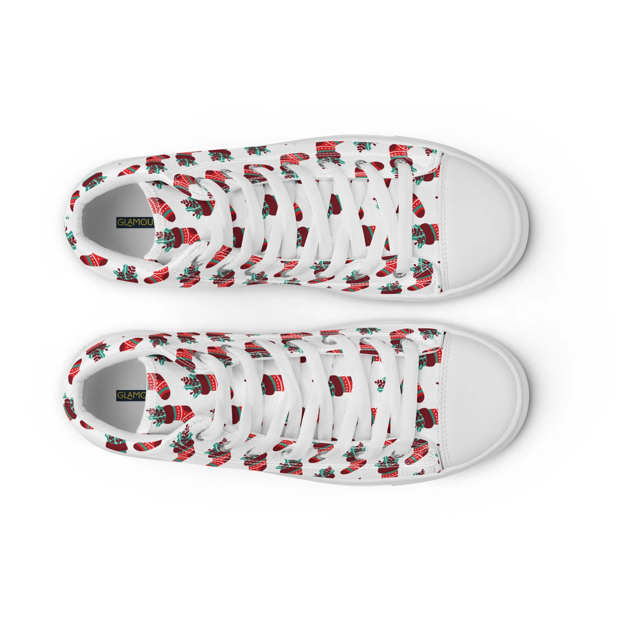 Men Christmas High Top Canvas Shoes (Glamourange Holiday Magic Canvas Shoes For Men - 0014)