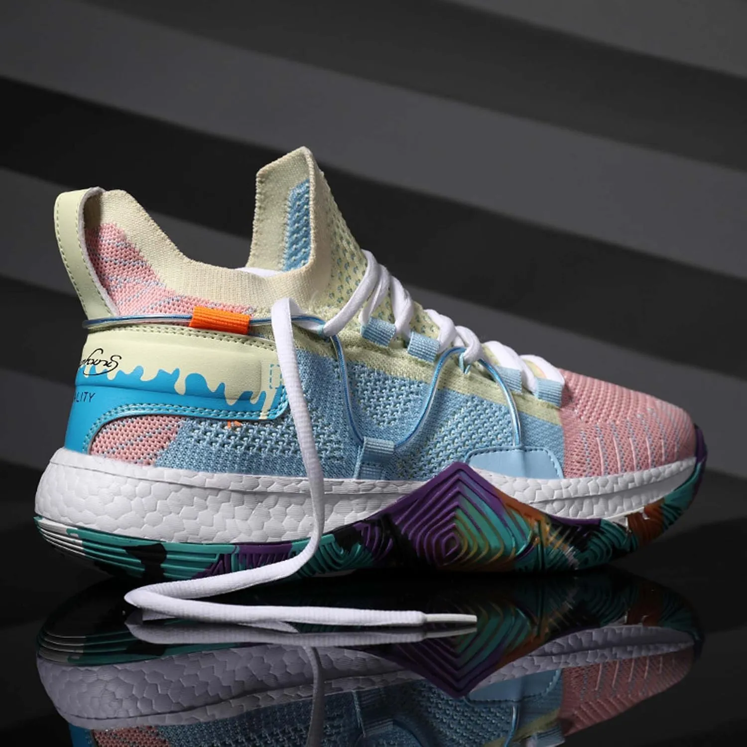 Men's and Women's Lace Up Basketball Shoes Comfortable and Breathable Sports Shoes Anti Slip and Wear-Resistant Outdoor Shoes Men's Anti Slip Work Shoes Black Casual Sports Shoes
