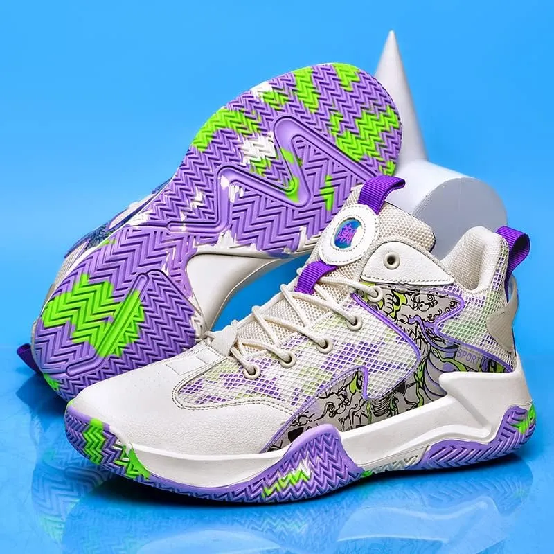 Mens Basketball Shoes Lightweight Non-Slip Breathable Sneakers Outdoor Fashion Training Shoes for Running Walking