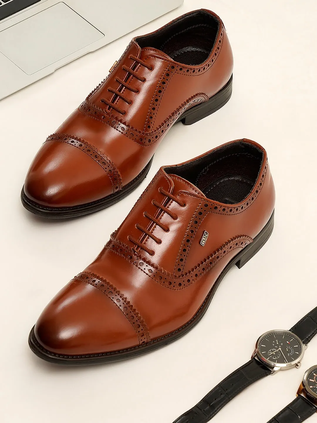 Men's Brown Regular Toe Lace Up Formal (IX2033)