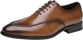Men's Dress Leather Shoes Formal Loafers for Men Casual Slip On Moccasins Leather Lightweight Driving Shoes Business Shoes,Brown,8US/41EU