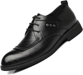 Men's Fashion Classic Suit Shoes Pointed Toe Leather Soft Sole Leather Wedding Formal Dress Oxford Shoes