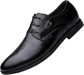 Men's Faux Patent Leather Tuxedo Dress Shoes Classic Lace-up Casual Business Formal Oxford Shoes for Men
