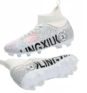 Men's Football Boots Spikes High Top Unisex Outdoor/Indoor Training Sneakers - Lawn Outdoor Youth Football Boots