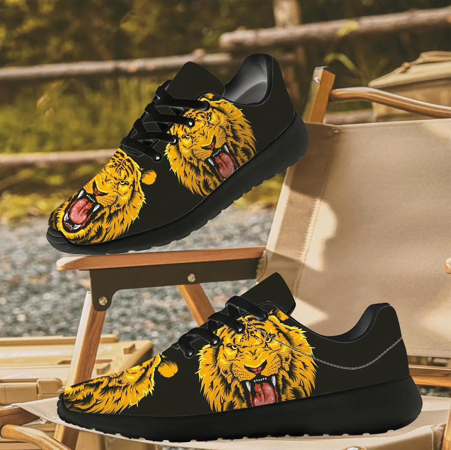 Men's Lion Shoes Running Shoes Animal Sneakers Tennis Shoes Lion Gifts for Men Women