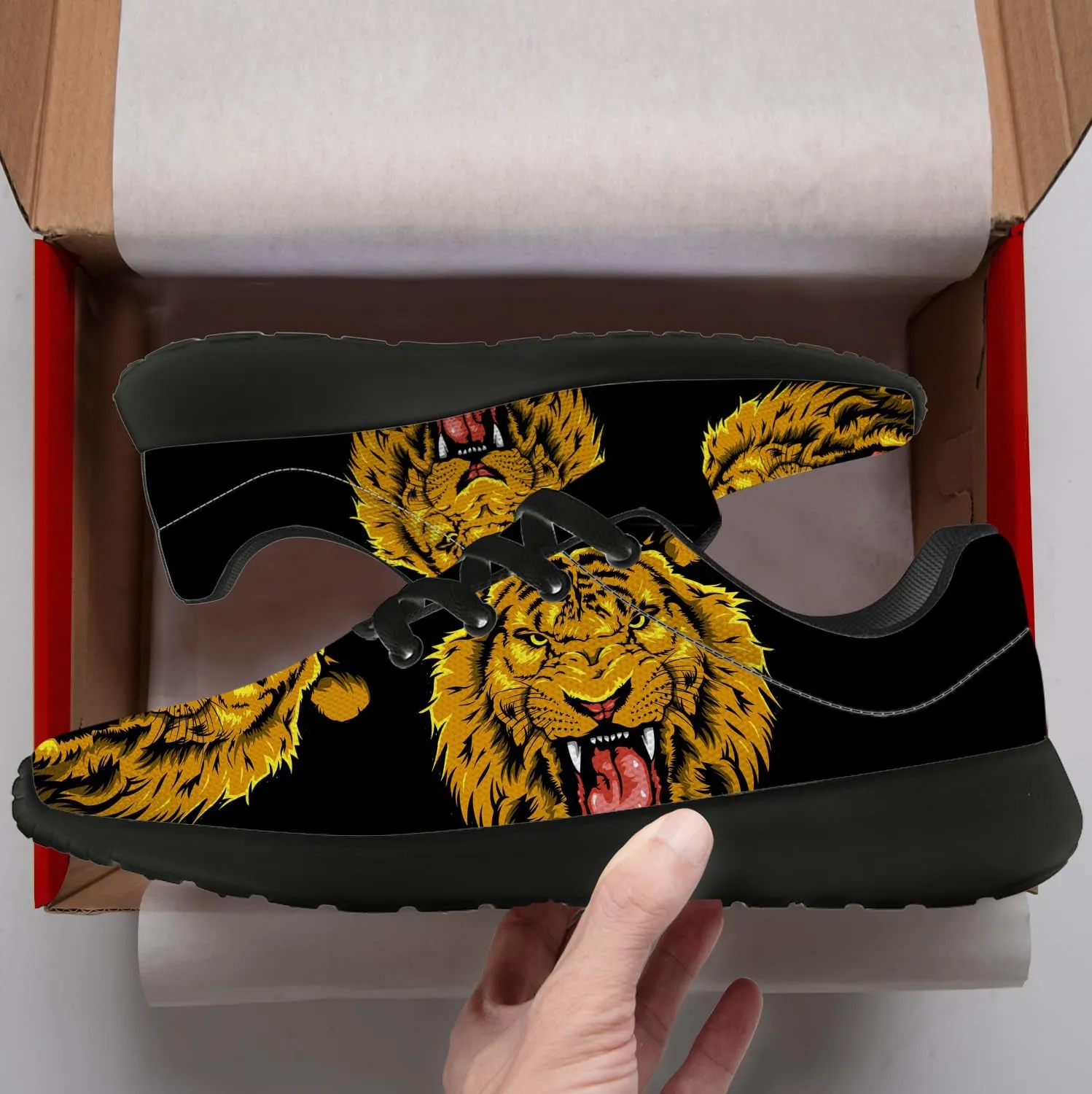 Men's Lion Shoes Running Shoes Animal Sneakers Tennis Shoes Lion Gifts for Men Women