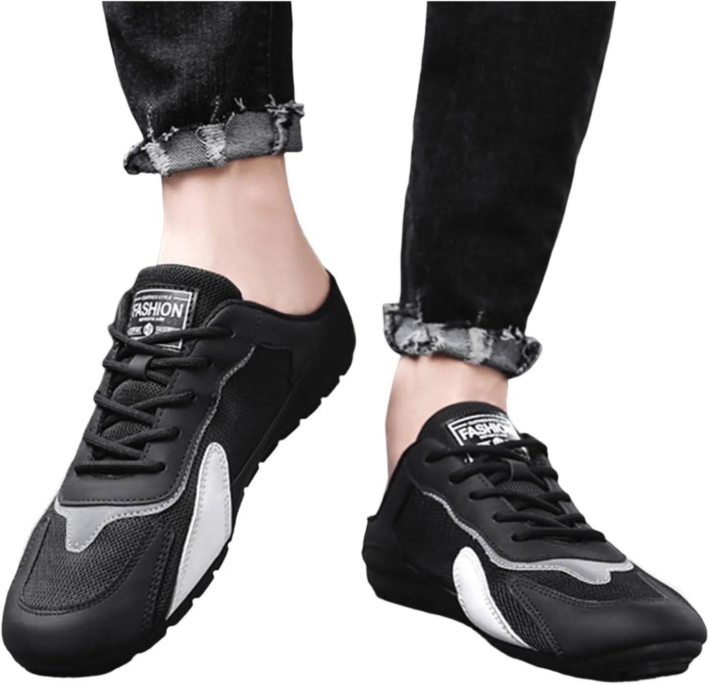 Mens Loafers & Slip-Ons Spring New Men's Shoes Korean Trendy All Casual Shoes Lazy Half Slip On Shoes Toe Shoes