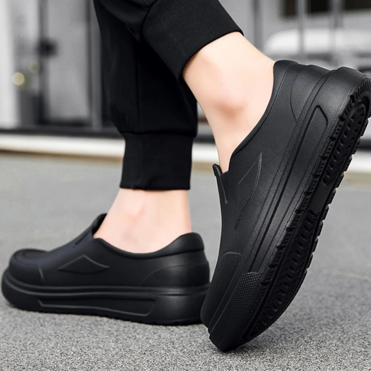 Men's Oil Resistant Waterproof Slip-On Chef Shoes Comfort Lightweight Non Slip Work Penny Shoes Kitchen Outdoor Outdoor Loafers