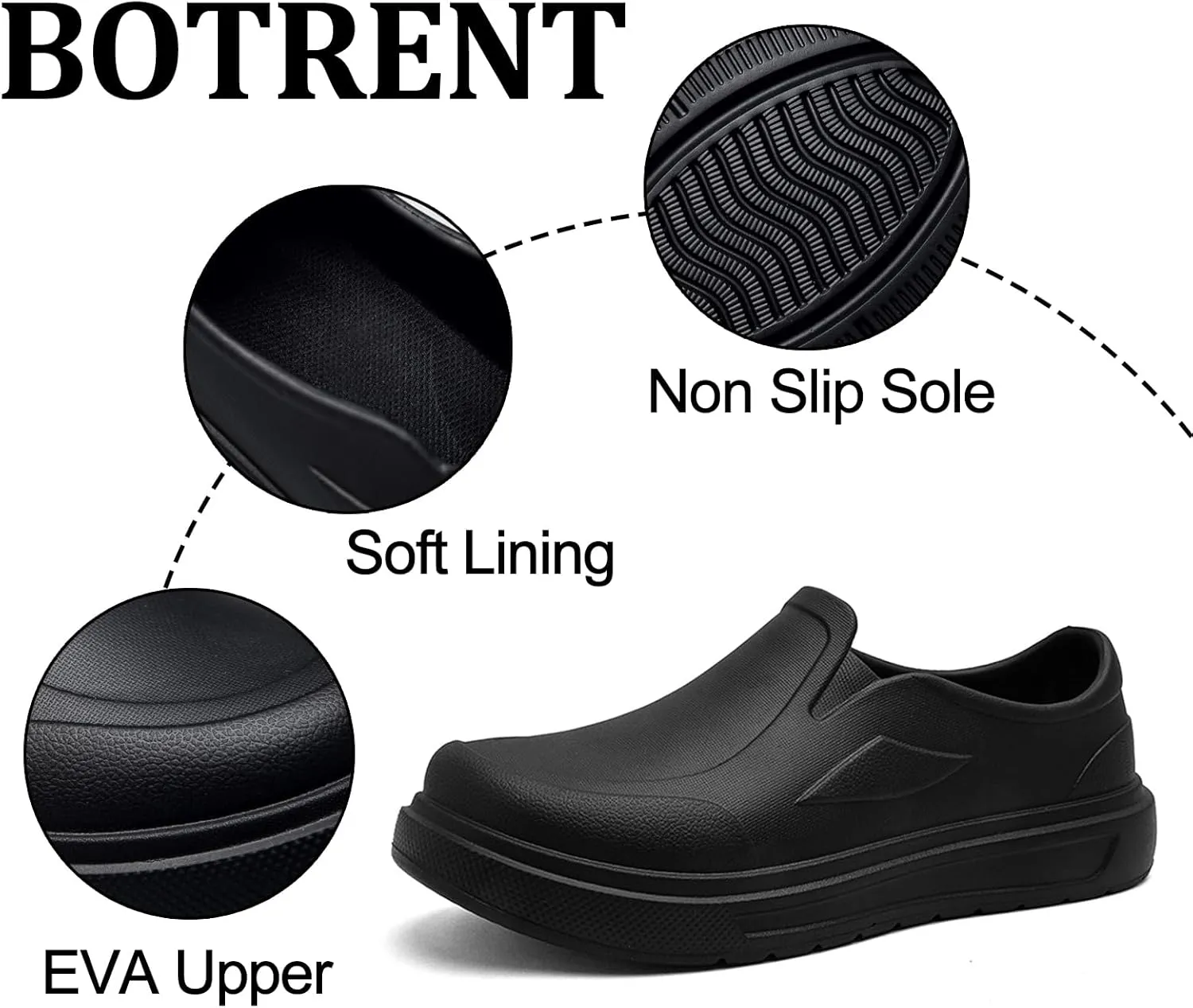 Men's Oil Resistant Waterproof Slip-On Chef Shoes Comfort Lightweight Non Slip Work Penny Shoes Kitchen Outdoor Outdoor Loafers