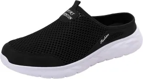 Men's Slip On Mesh Slippers Breathable Summer Shoes Lightweight Non Slip Beach Shoes Soft Flat Elderly Shoe
