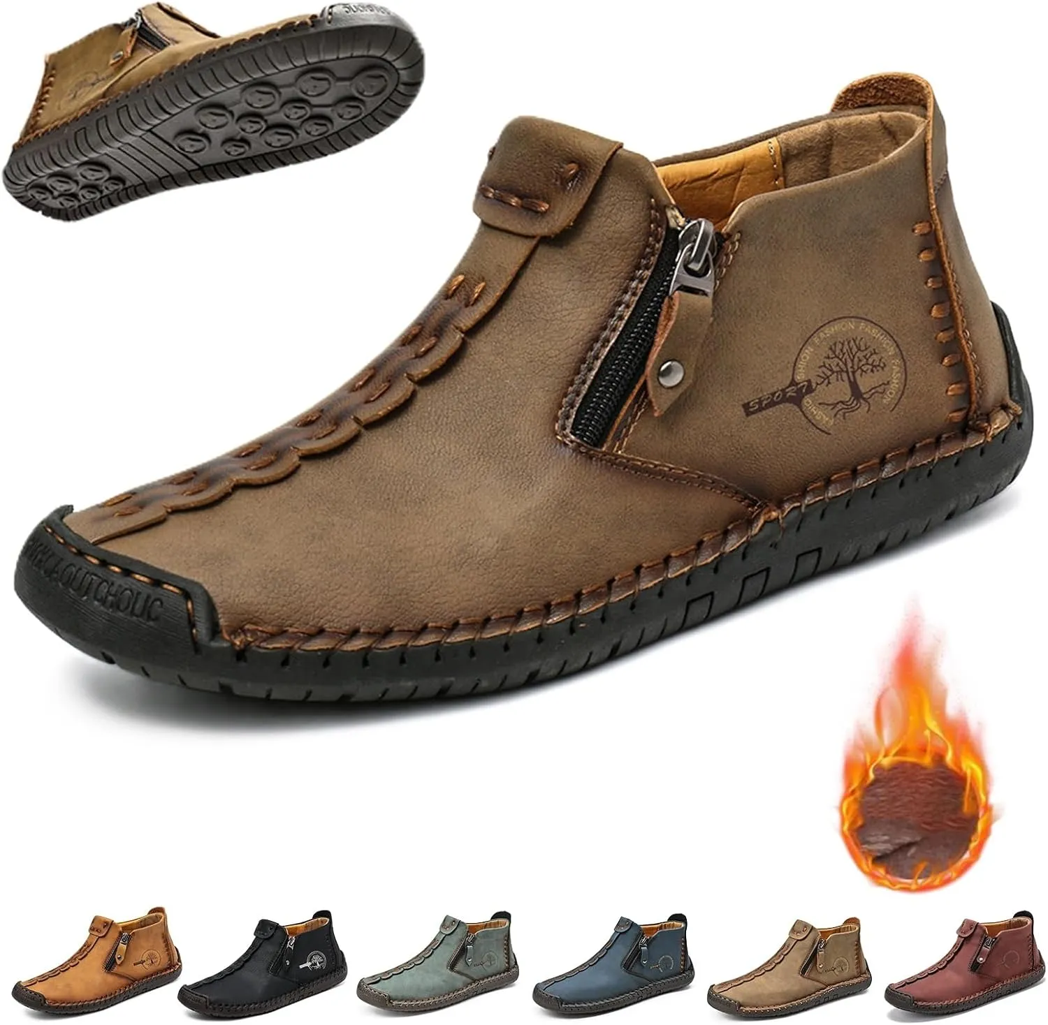 Phanile Men's Outdoor Comfy Arch Support Waterproof Walking Shoes