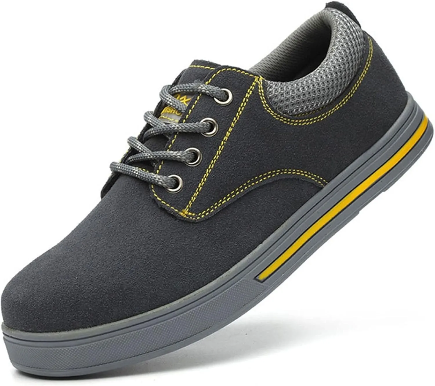 Safety Shoes Men Womens Steel Toe Cap Trainers Mens Womens Lightweight Breathable Safety Industrial Work Sneaker Anti- Smashing Anti-Puncture (Color : Gray, Size : 5.5 US)